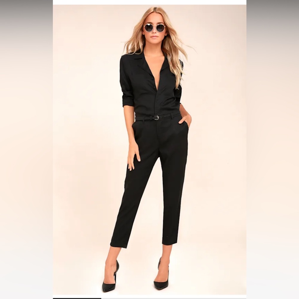 STONE ROW x Georgia May Jagger Mechanic Black Jumpsuit